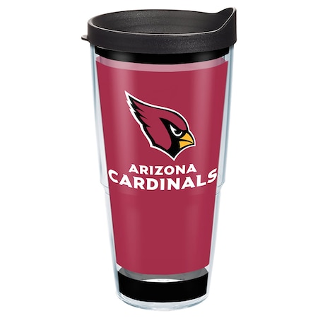 NFL 24 Oz Arizona Cardinals Multicolored BPA Free Tumbler With Lid